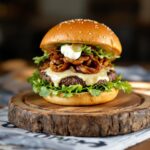 Burger gourmet con formaggio di capra