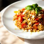 Insalata di farro con pomodorini e feta