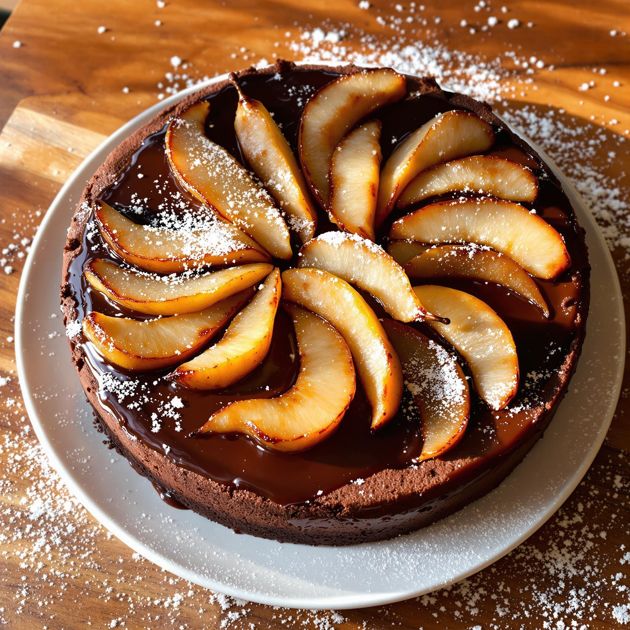 Torta al cioccolato e pere