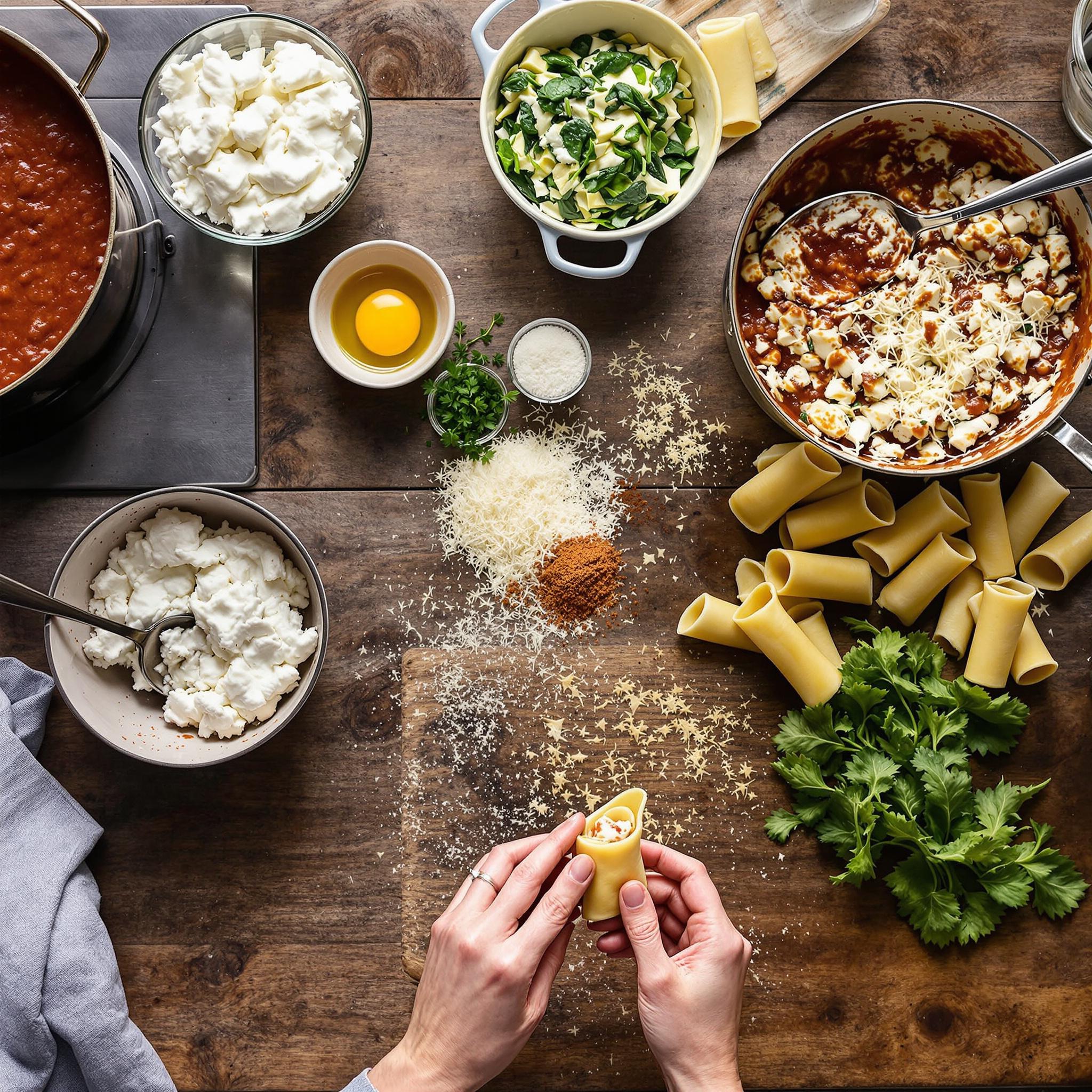 Cannelloni ripieni di ricotta e spinaci
