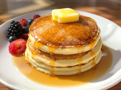 Pancakes soffici con sciroppo d’acero: Fai colazione da re!