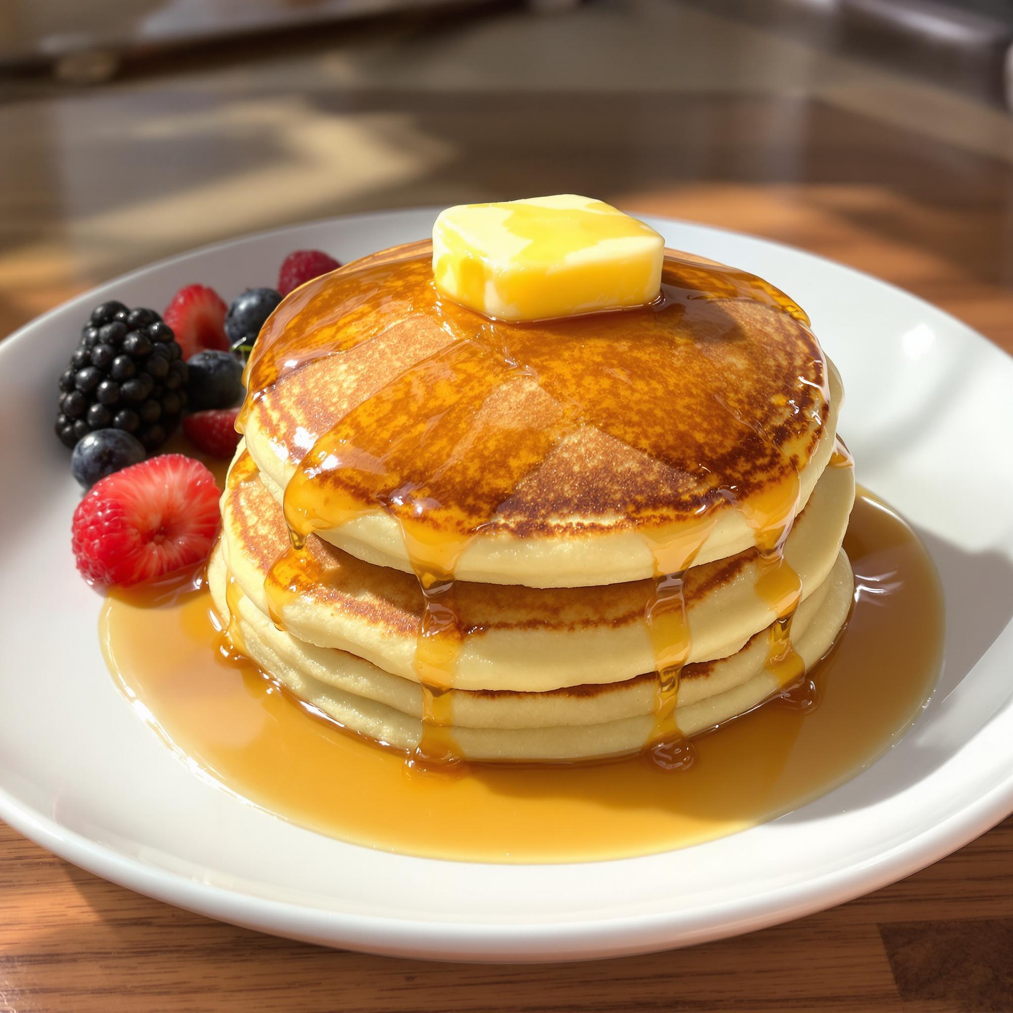 Pancakes soffici con sciroppo d’acero
