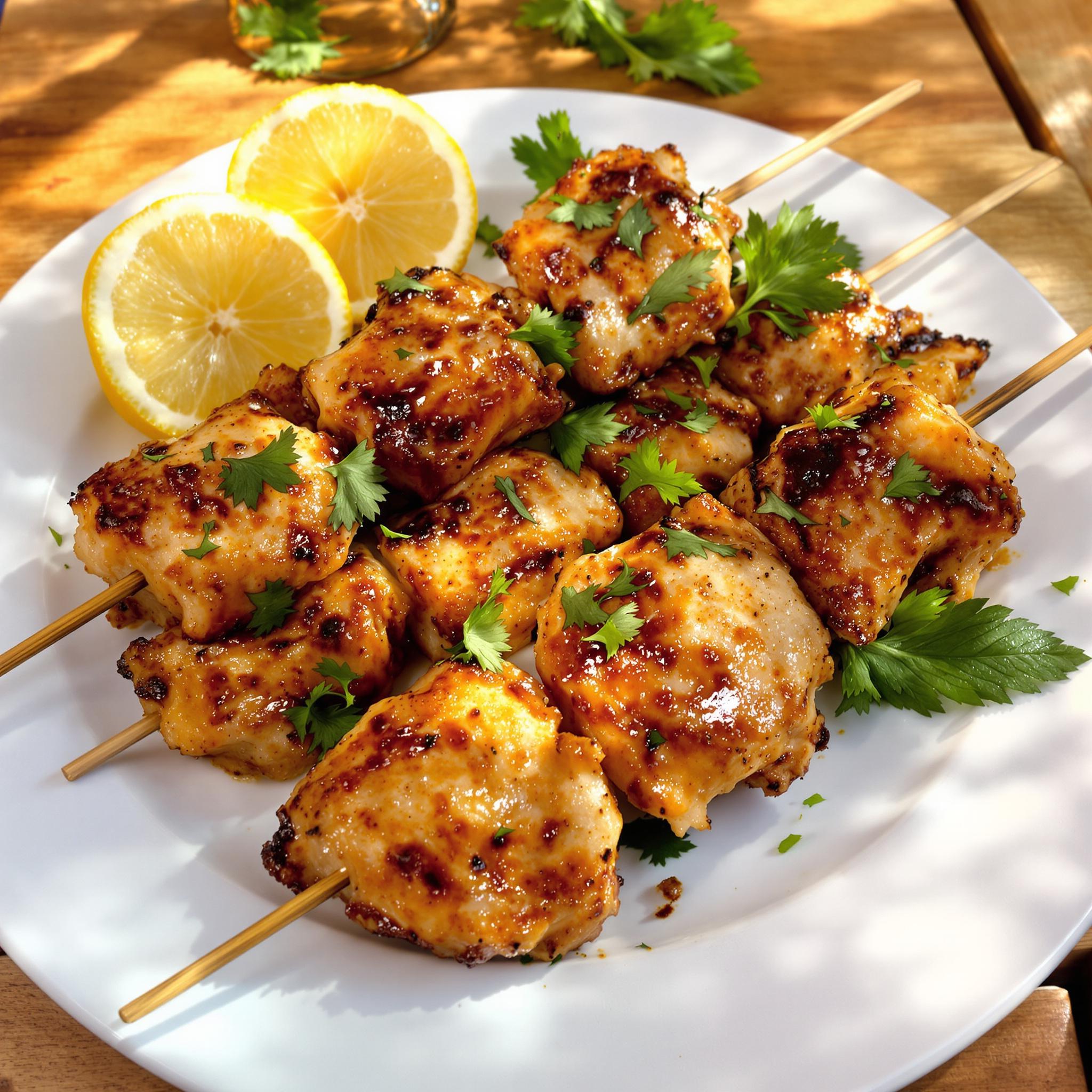 Spiedini di pollo marinato