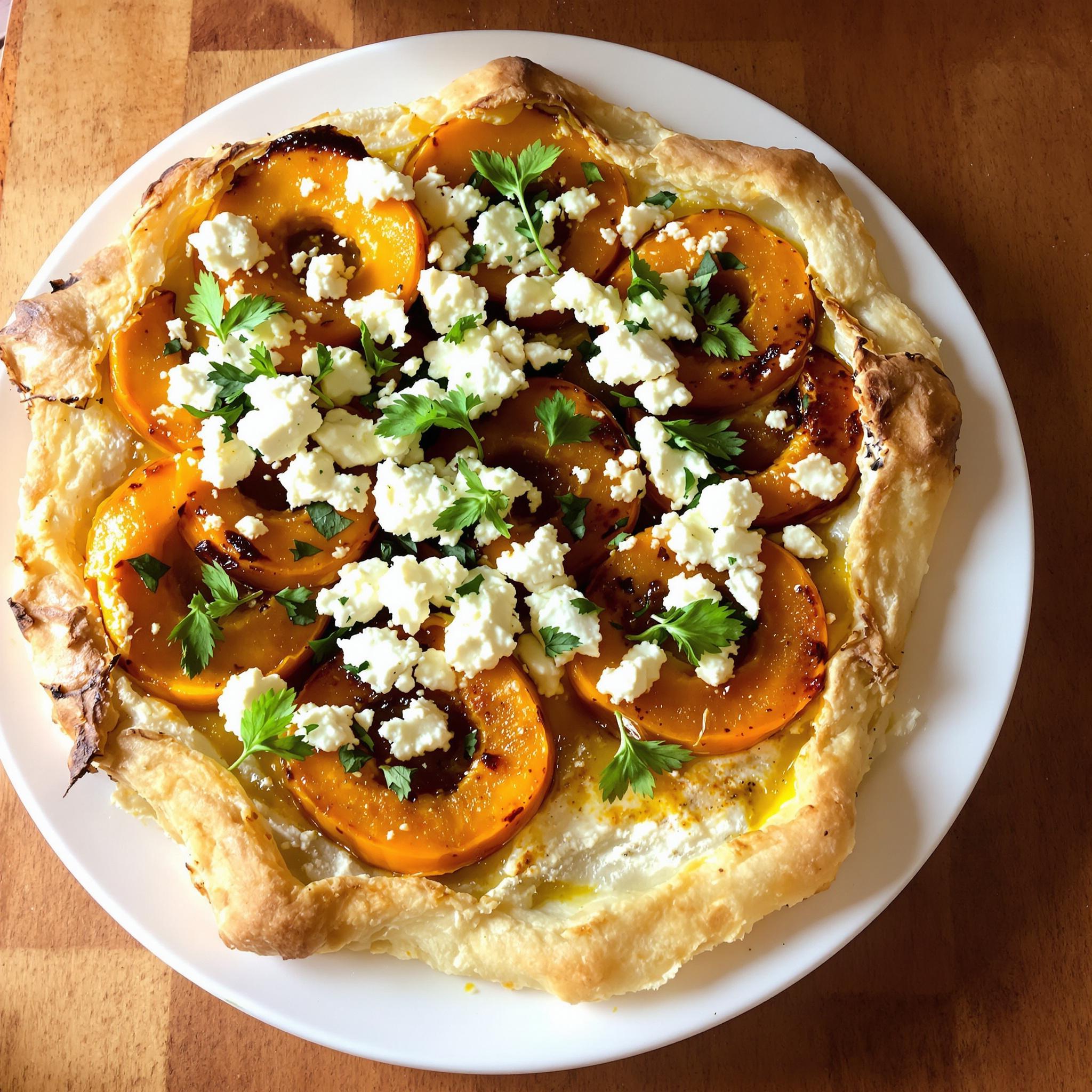 Torta rustica con zucca e feta