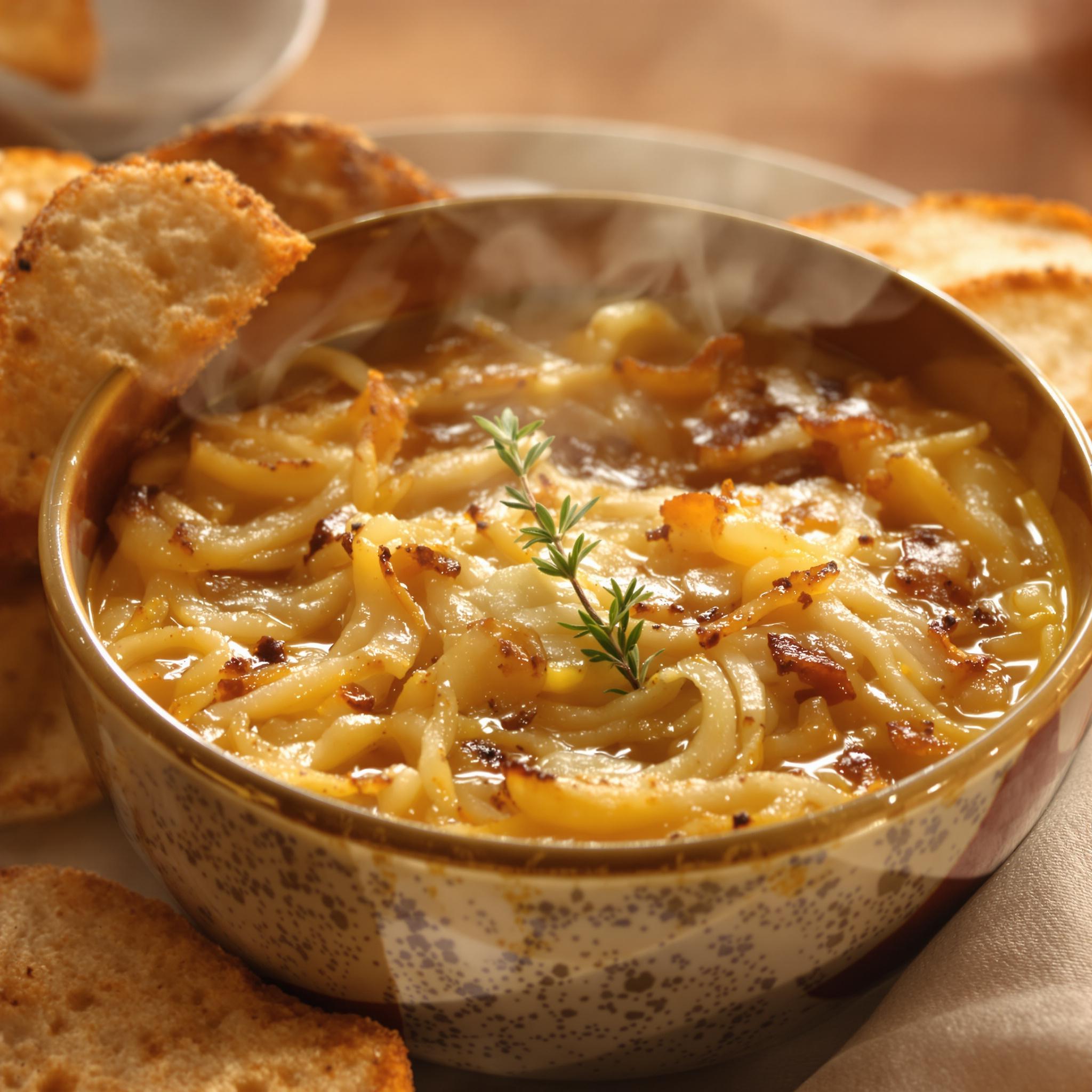 Zuppa di cipolle gratinata