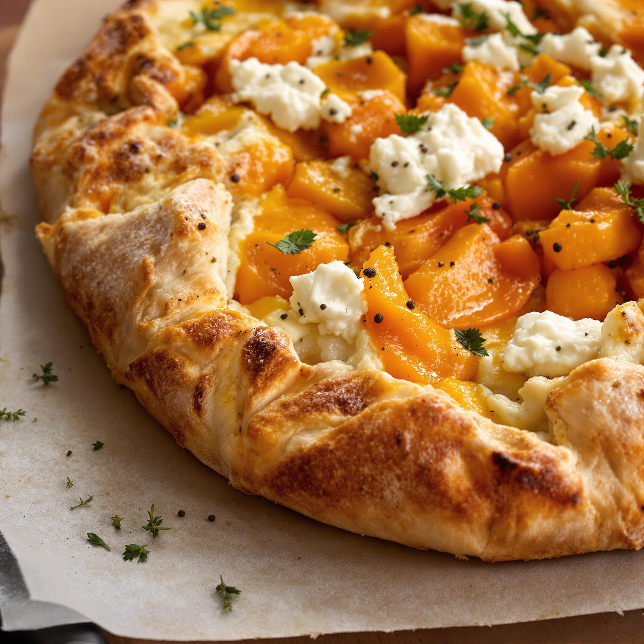 Torta rustica con zucca e feta