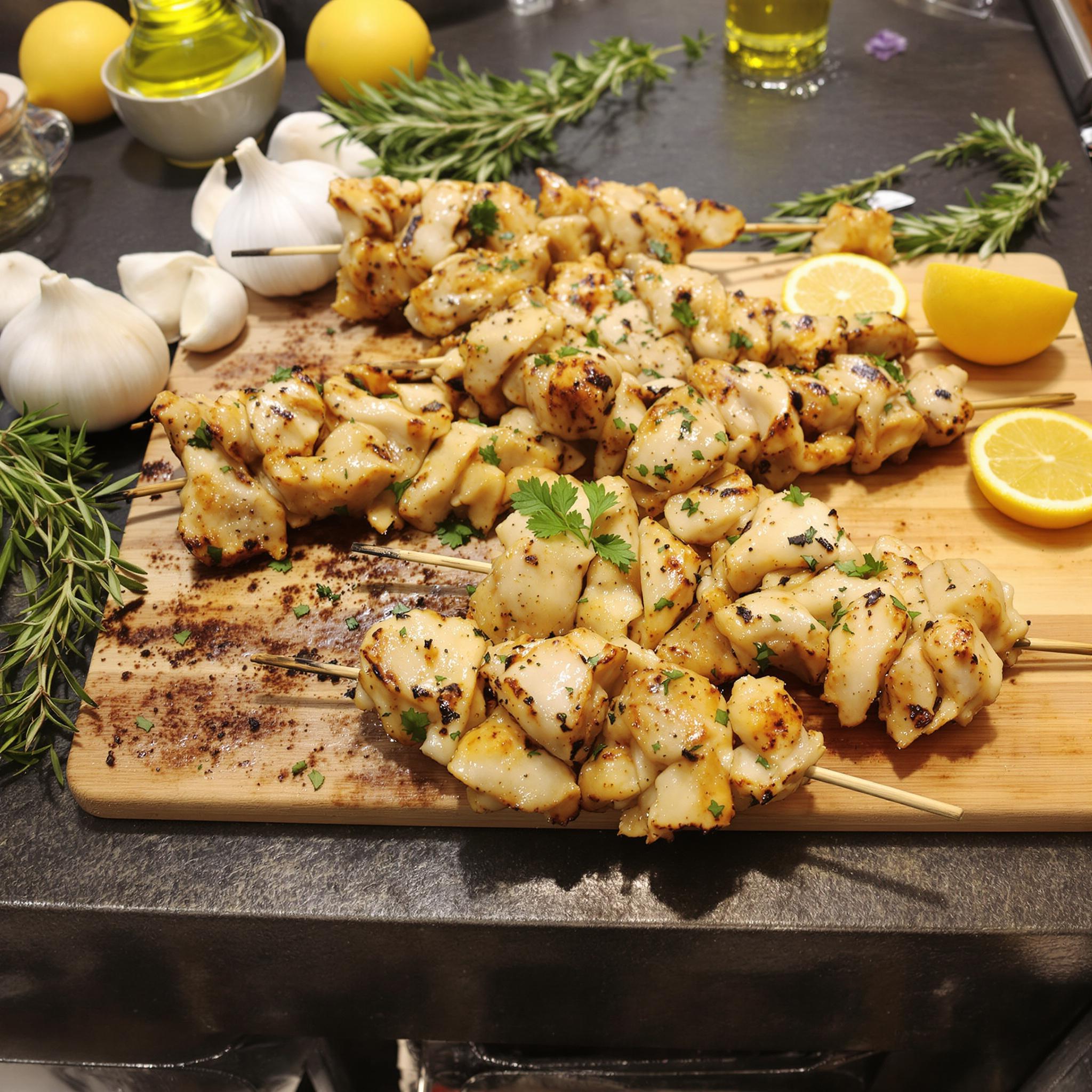 Spiedini di pollo marinato
