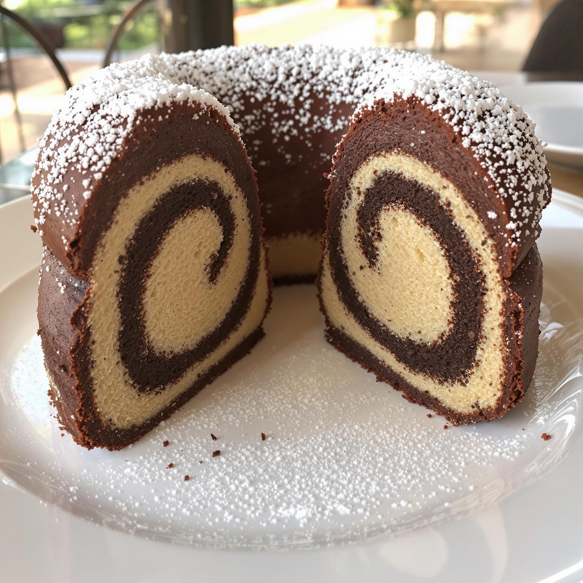 Ciambella bicolore vaniglia e cacao