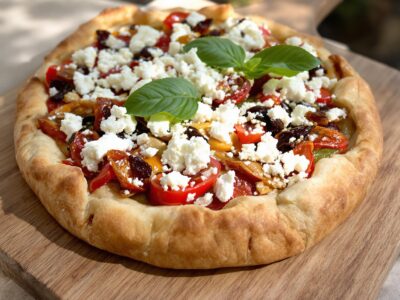 Torta salata con feta e pomodori secchi: delizia italiana!