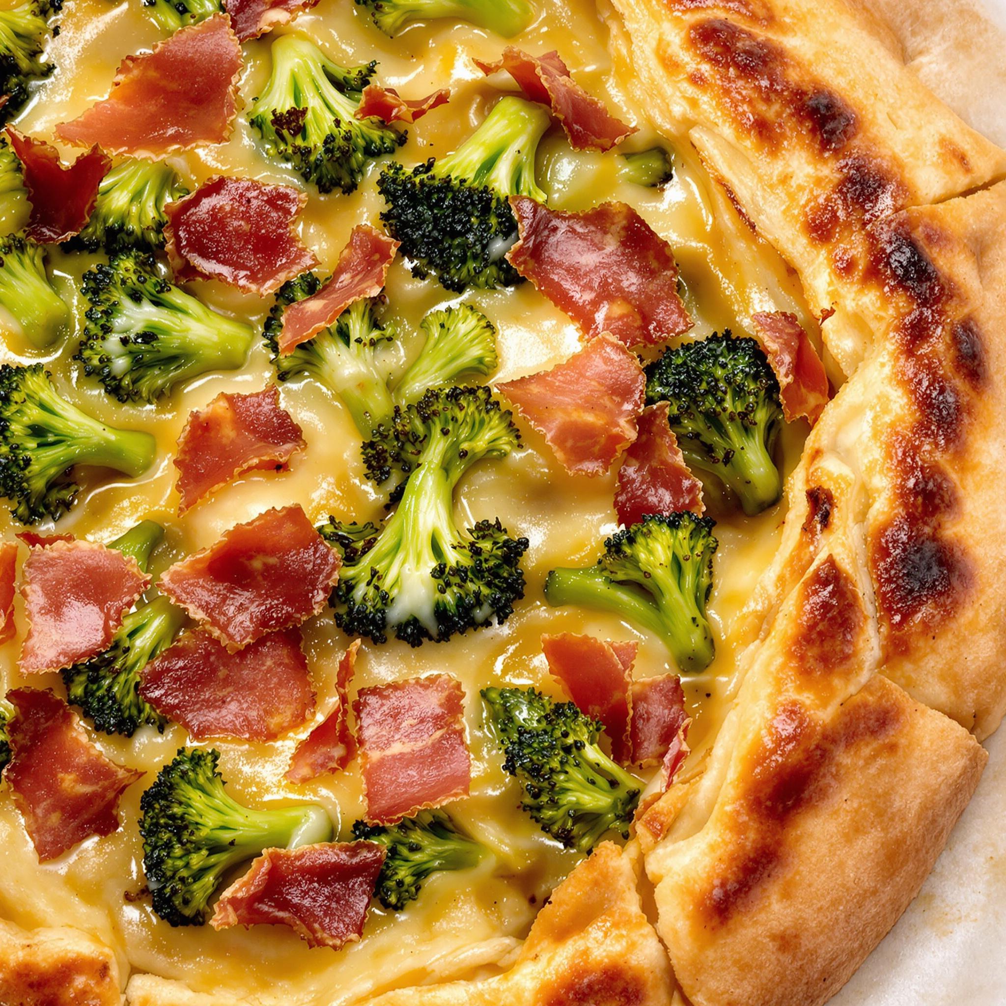 Torta salata con broccoli e pancetta