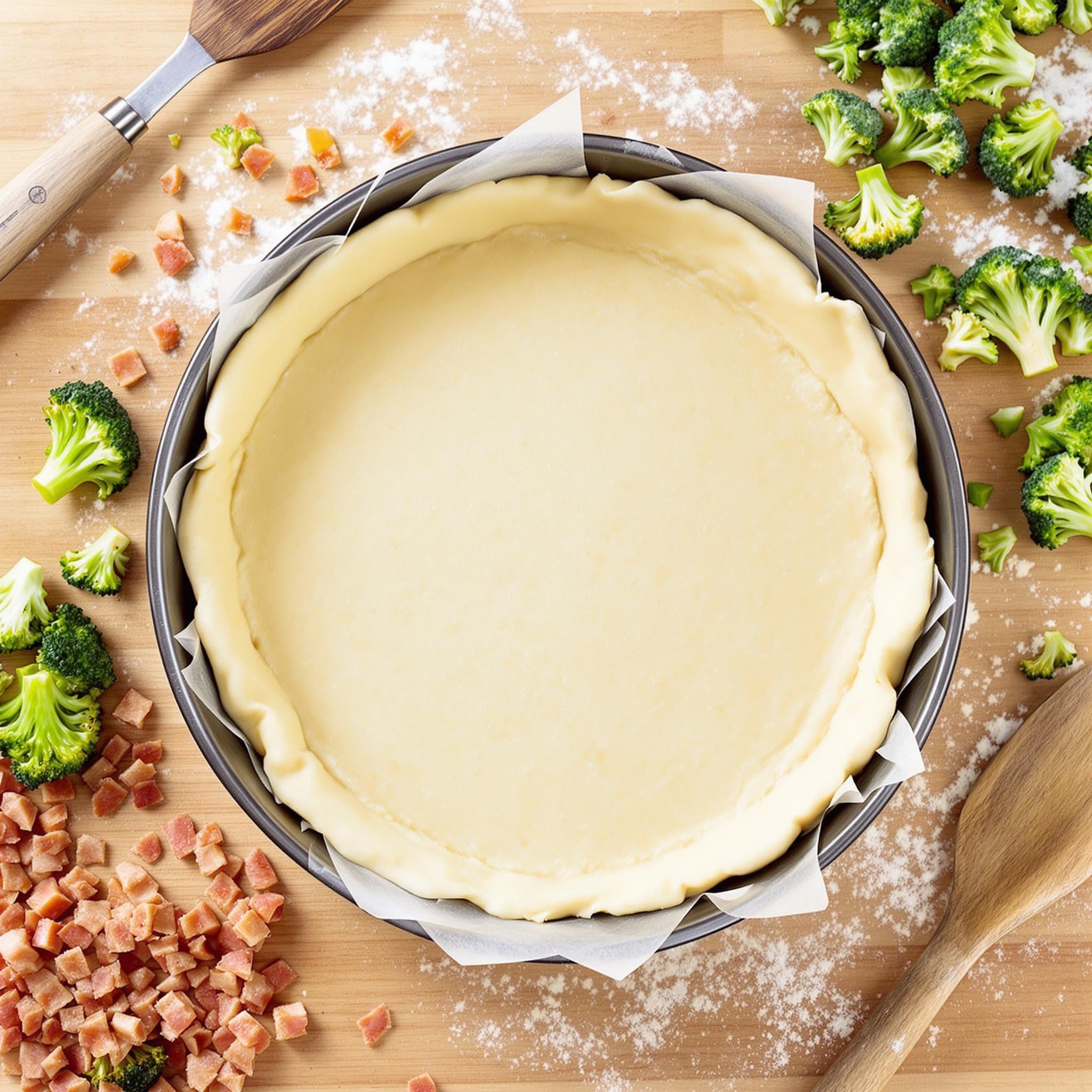 Torta salata con broccoli e pancetta