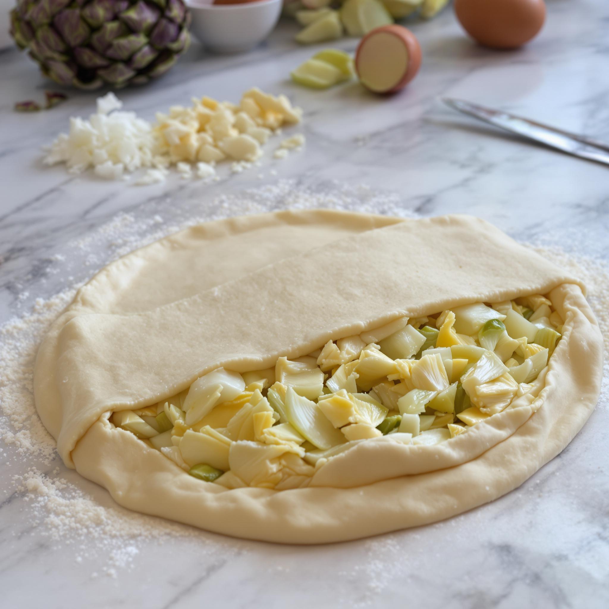 Torta salata con carciofi