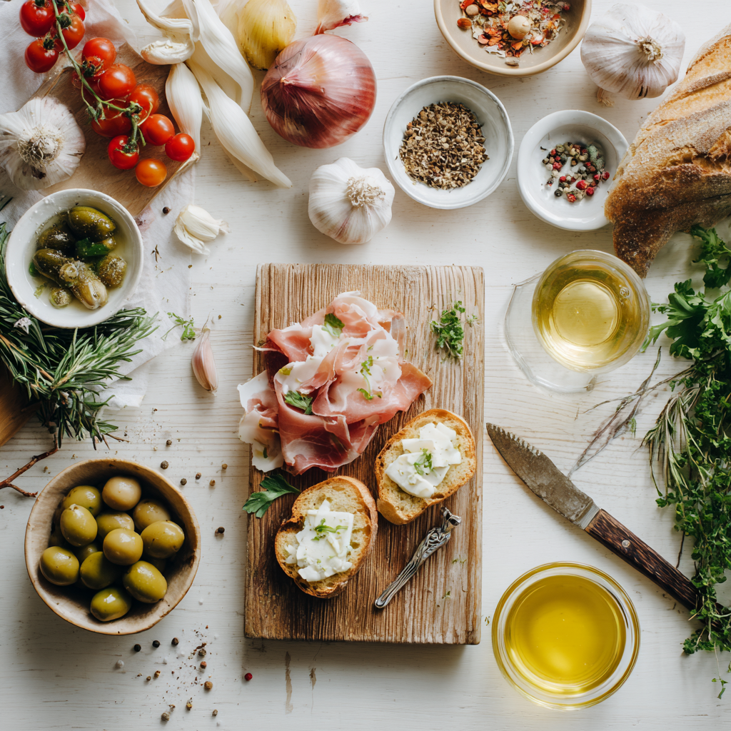 antipasti con crostini