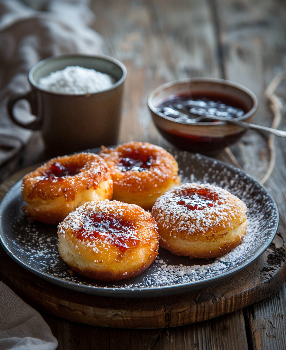 brioche fritta tedesca ripiena di confettura