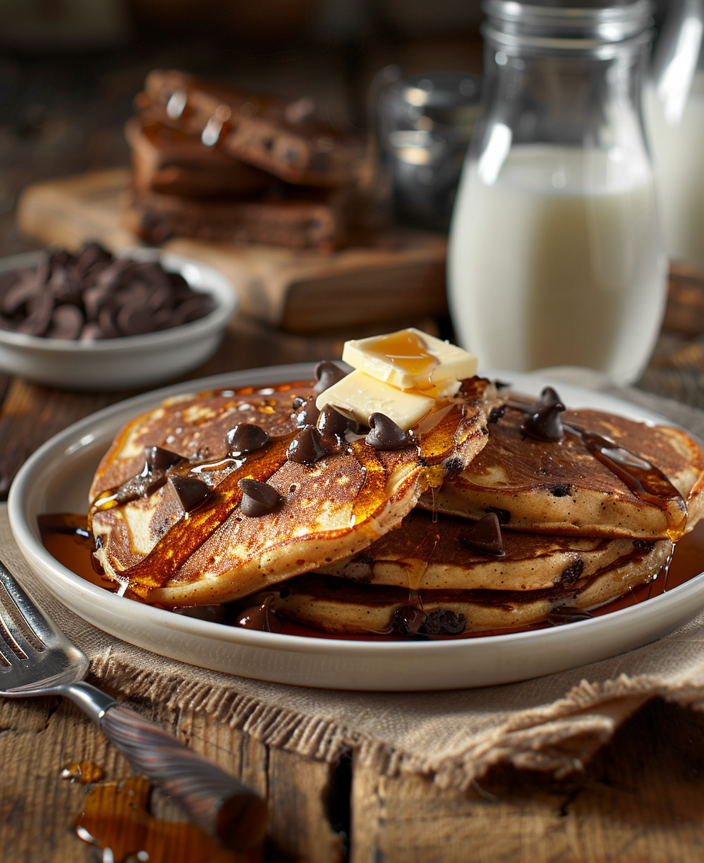 pancakes con gocce di cioccolato