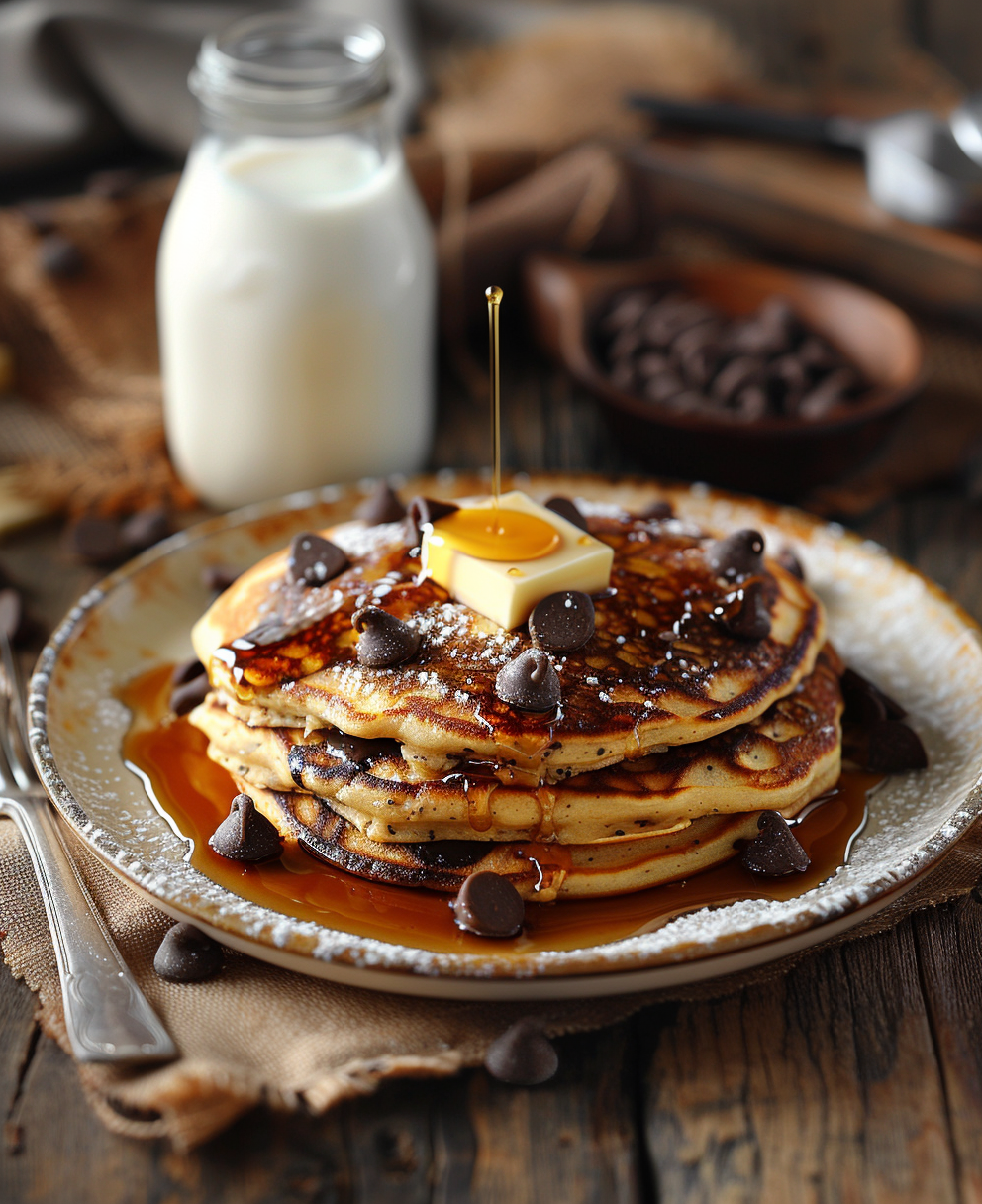pancakes con gocce di cioccolato