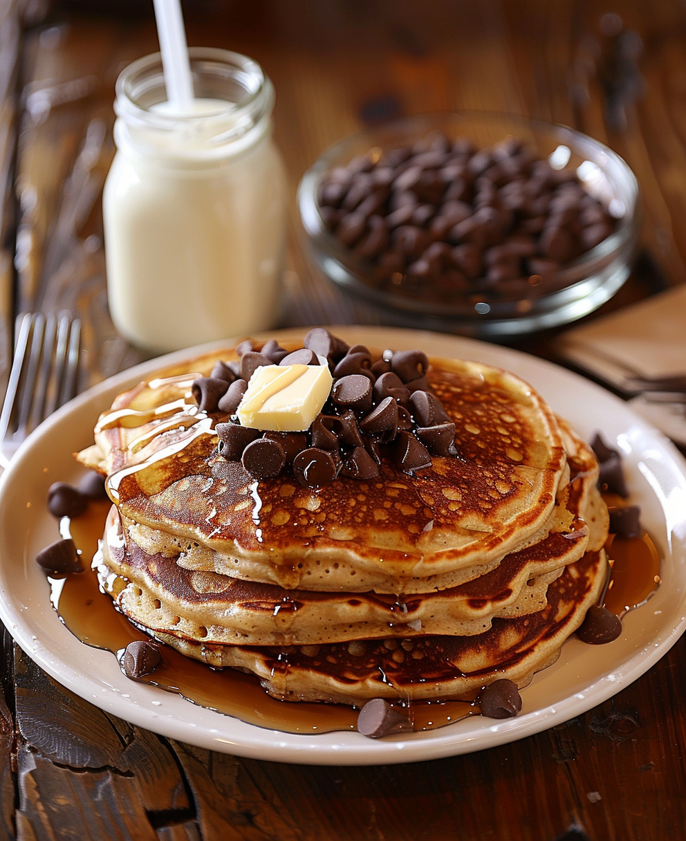pancakes con gocce di cioccolato