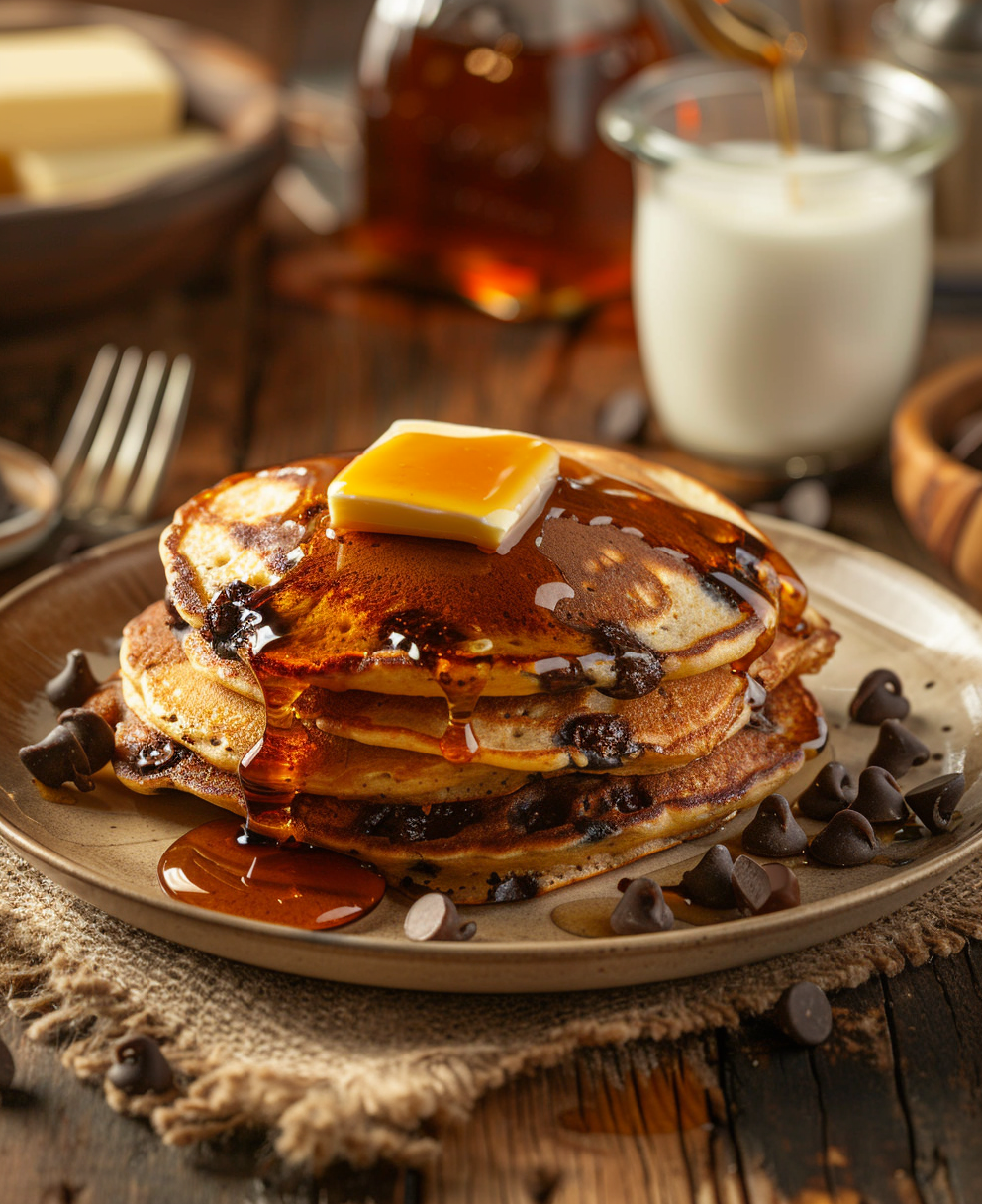 pancakes con gocce di cioccolato