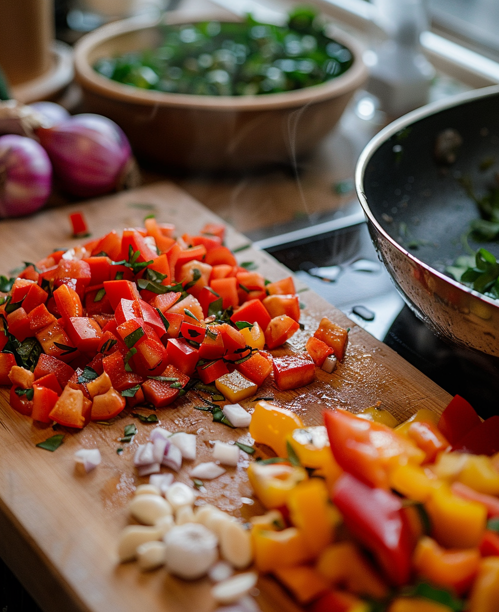 ricetta pollo e peperoni in padella