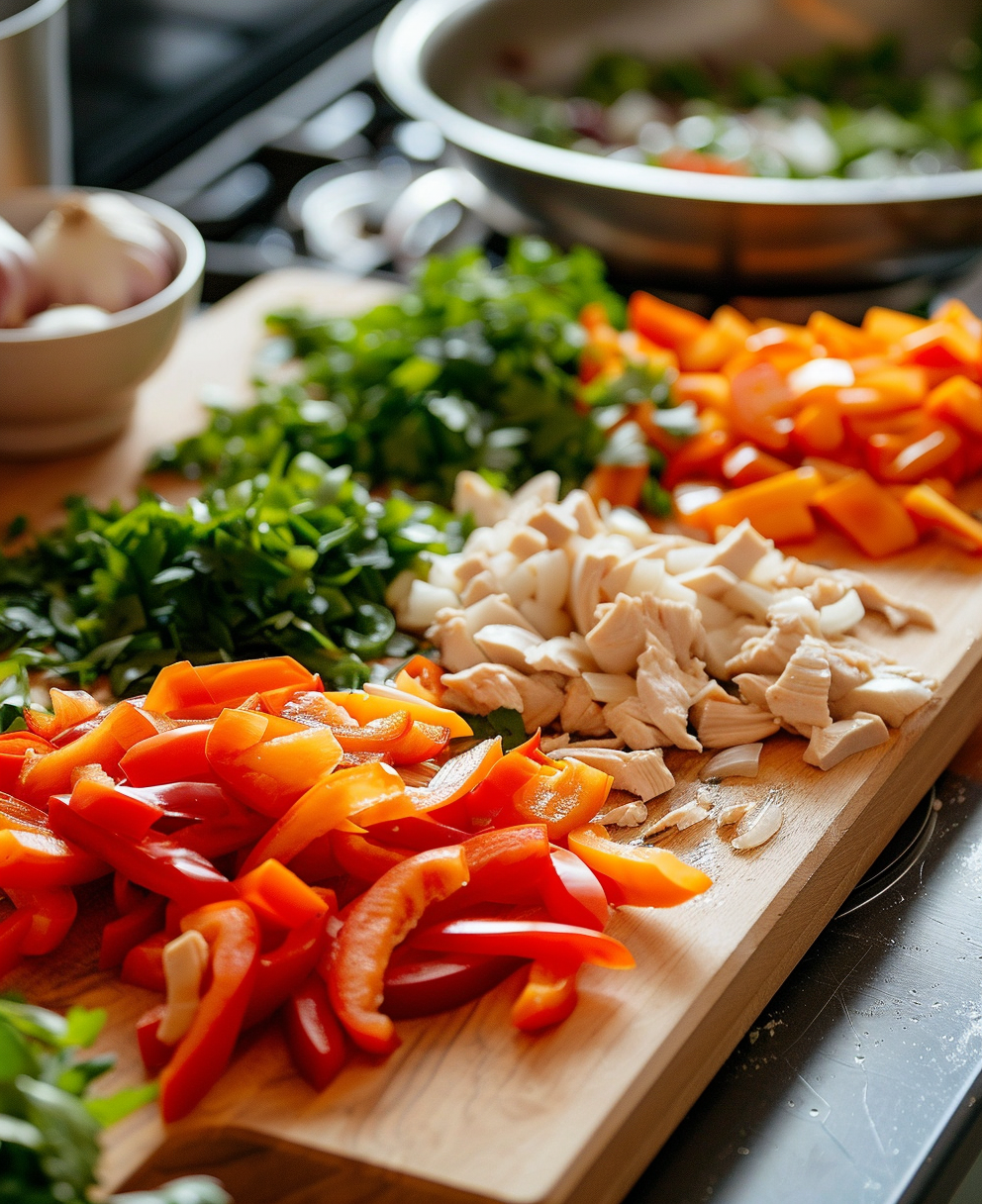 ricetta pollo e peperoni in padella