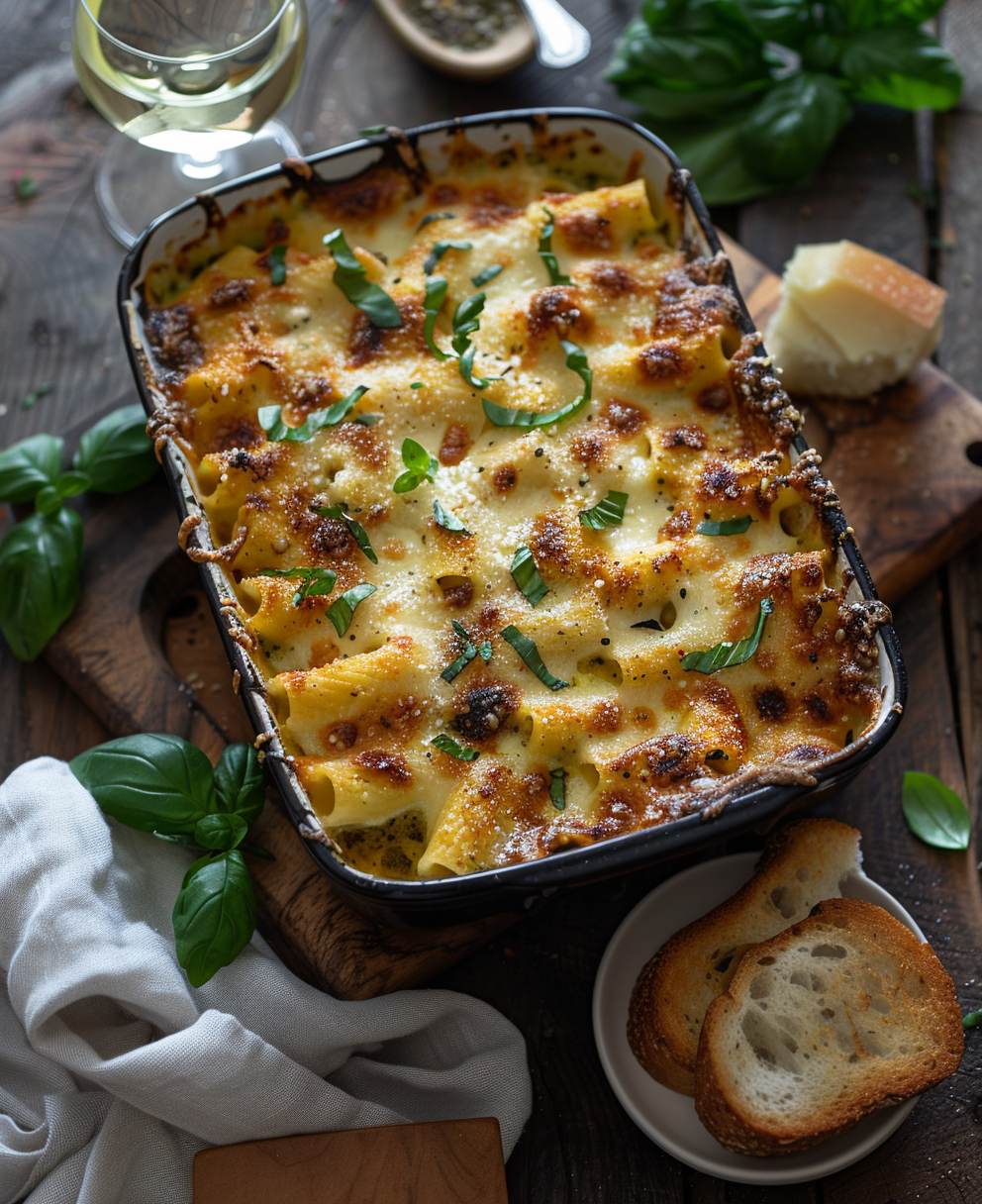 Pasta al forno al pesto