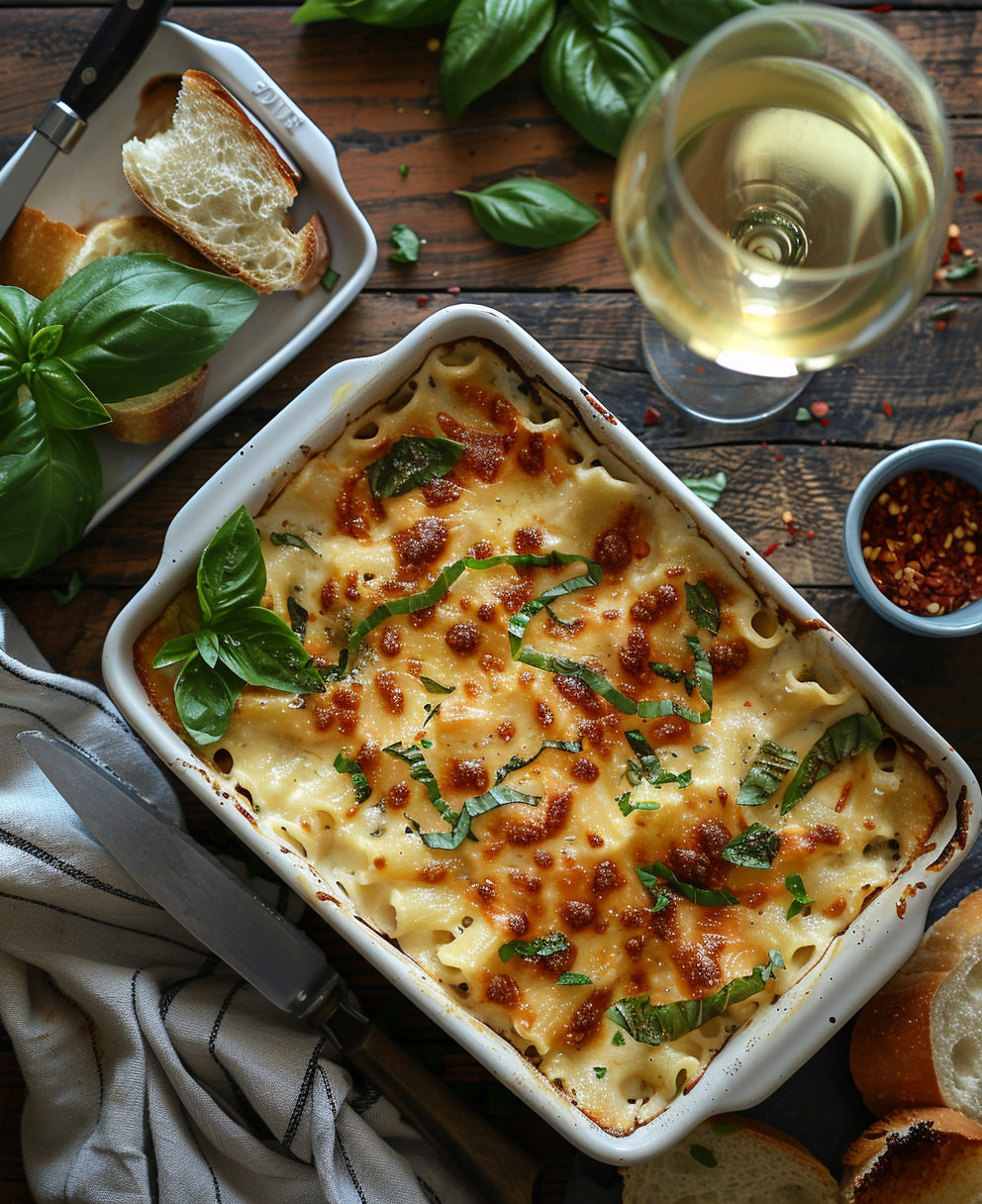 Pasta al forno al pesto