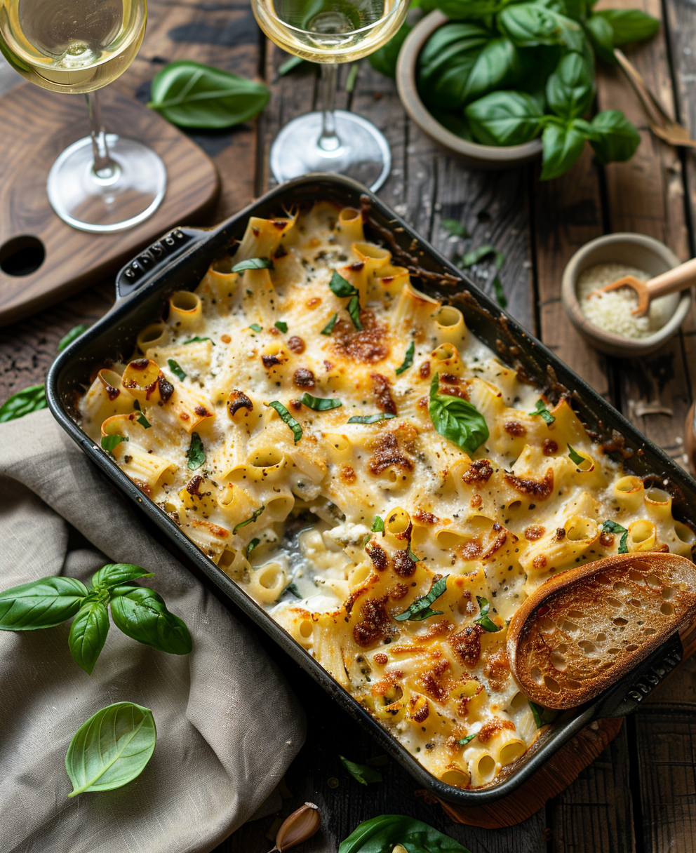 Pasta al forno al pesto