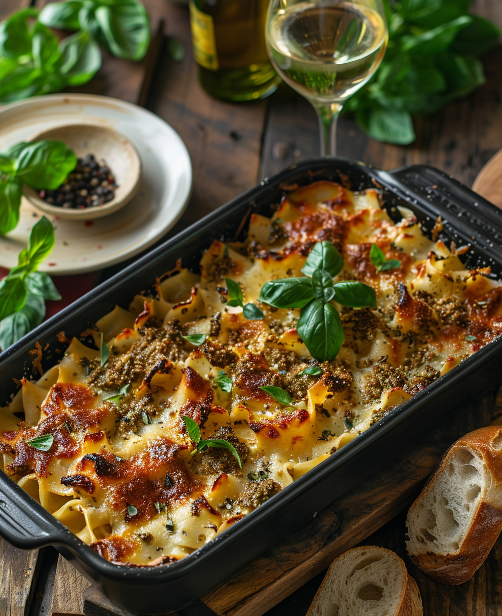 Pasta al forno al pesto