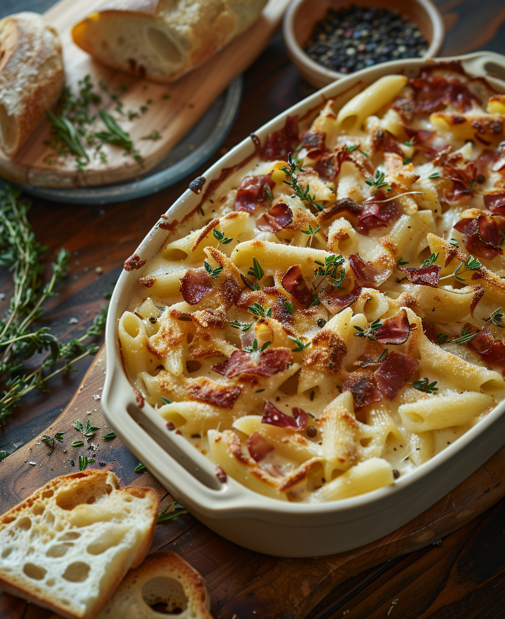 Pasta al forno besciamella e prosciutto