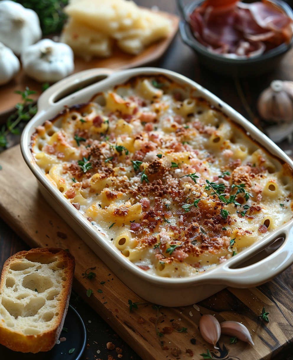 Pasta al forno besciamella e prosciutto