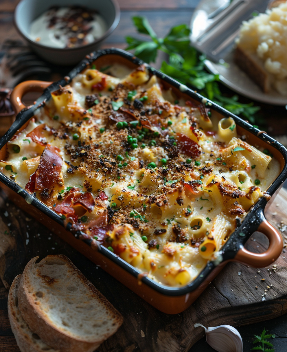 Pasta al forno besciamella e prosciutto
