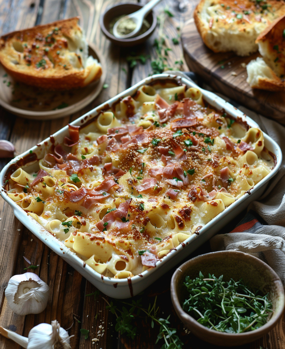 Pasta al forno besciamella e prosciutto