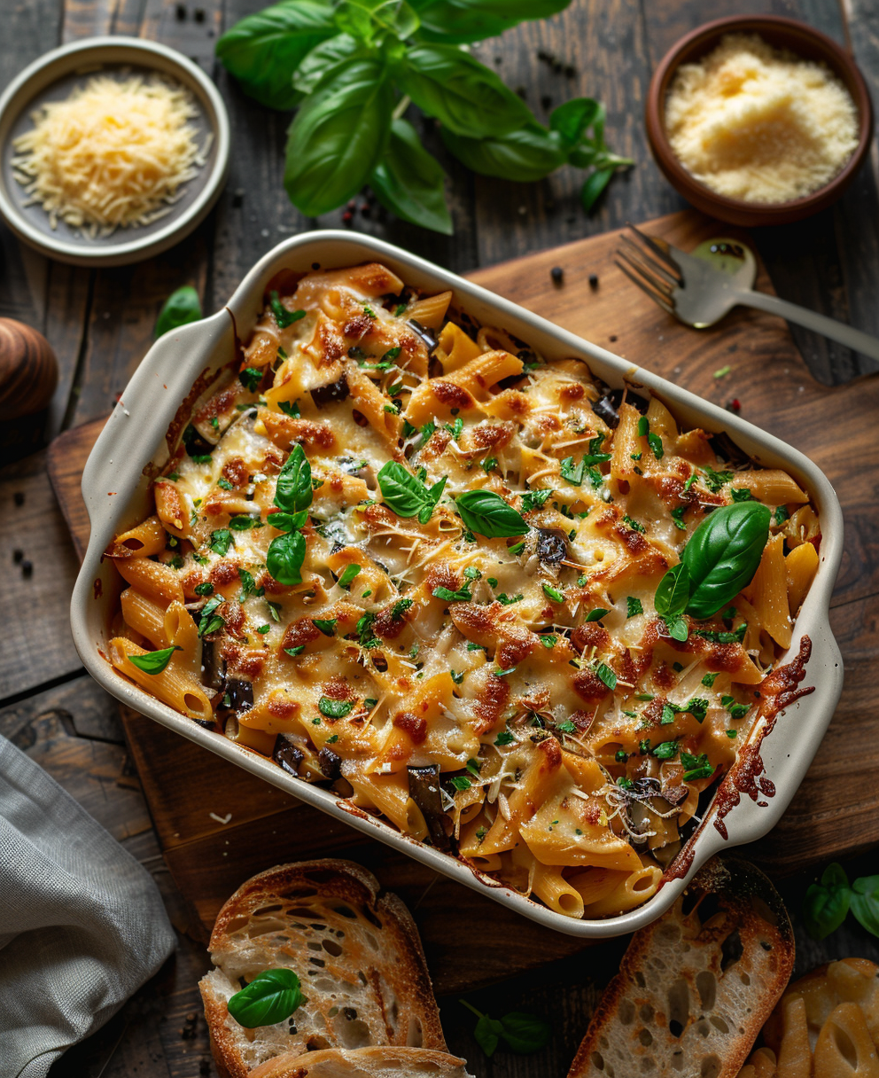 Pasta e melanzane al forno