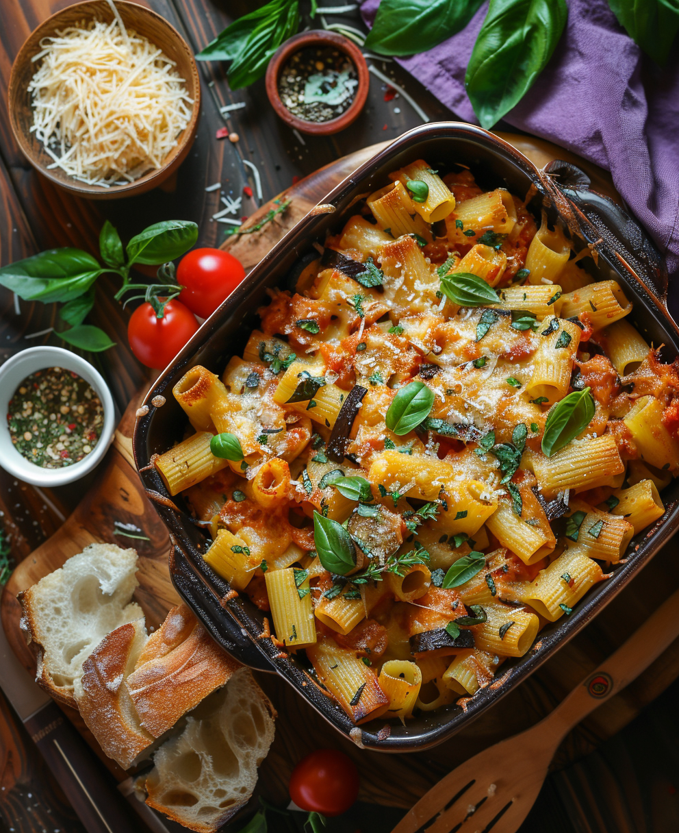 Pasta e melanzane al forno