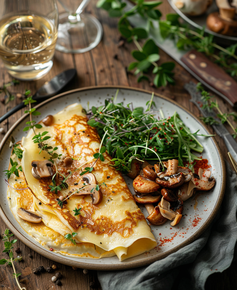 crepes con i funghi