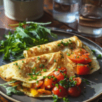 crepes di farina di ceci con verdure
