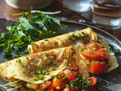 Crepes di farina di ceci con verdure: Ricetta facile e deliziosa