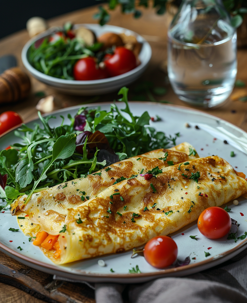 crepes di farina di ceci con verdure