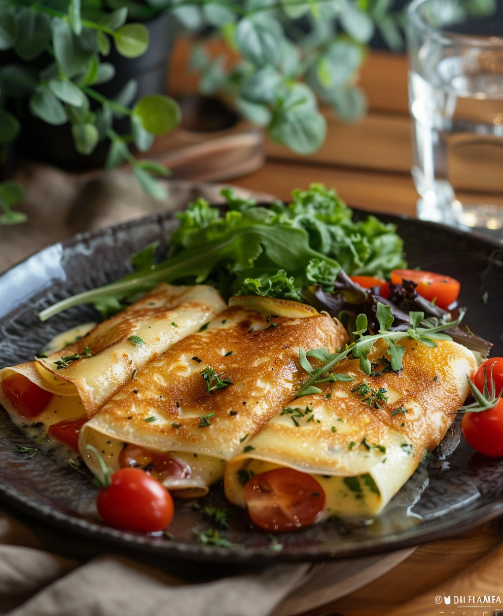 crepes di farina di ceci con verdure