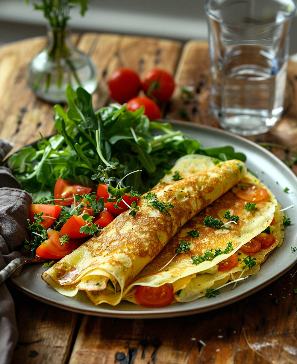 crepes di farina di ceci con verdure