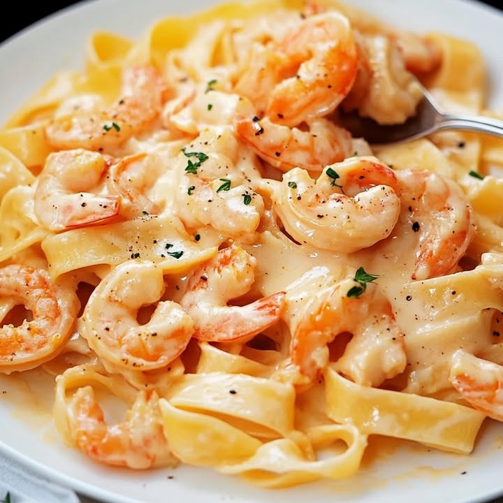 Fettuccini Crema Gamberetti