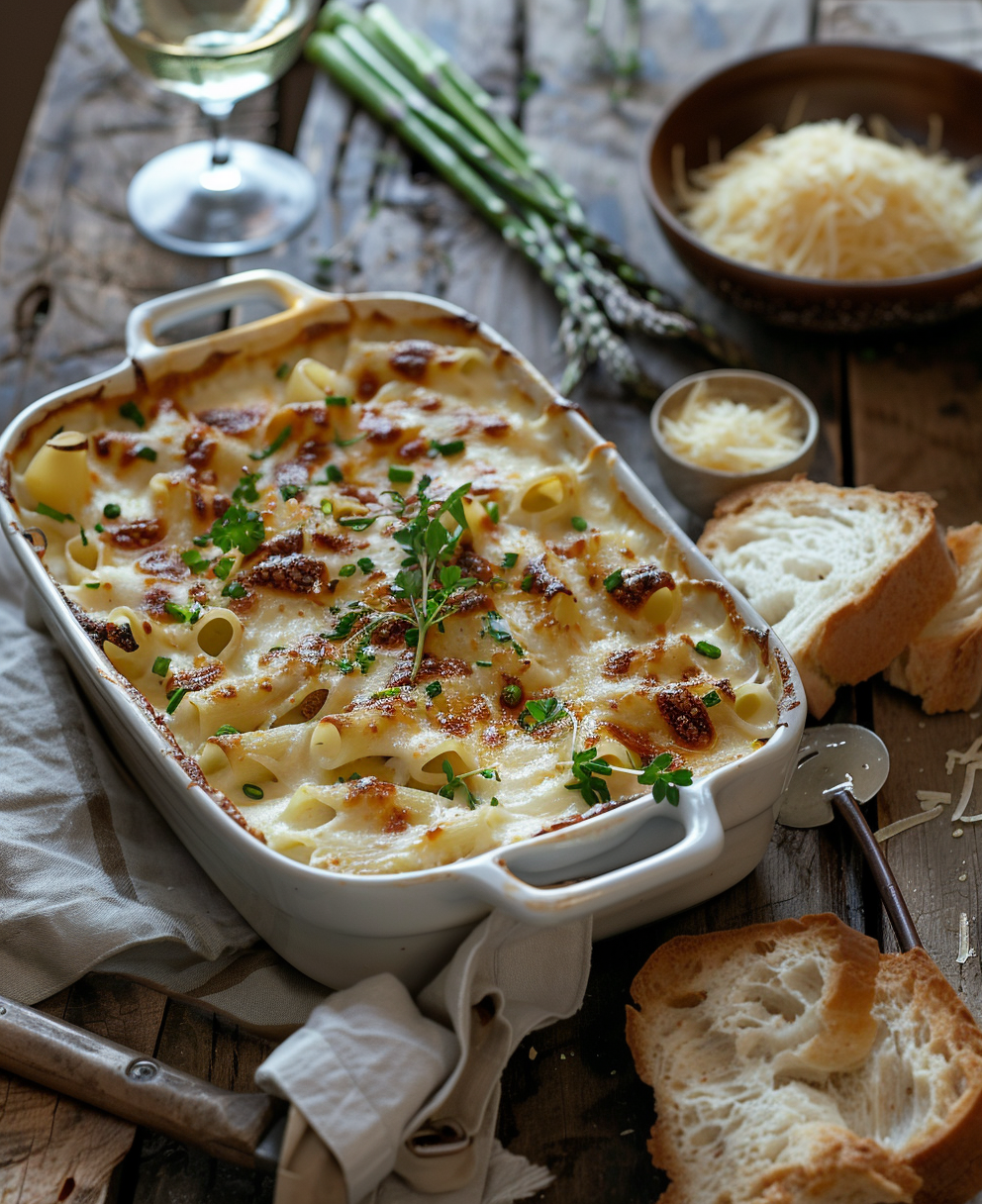 Pasta al forno con asparagi