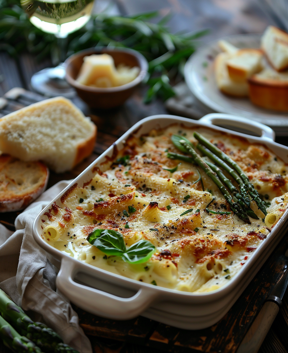Pasta al forno con asparagi