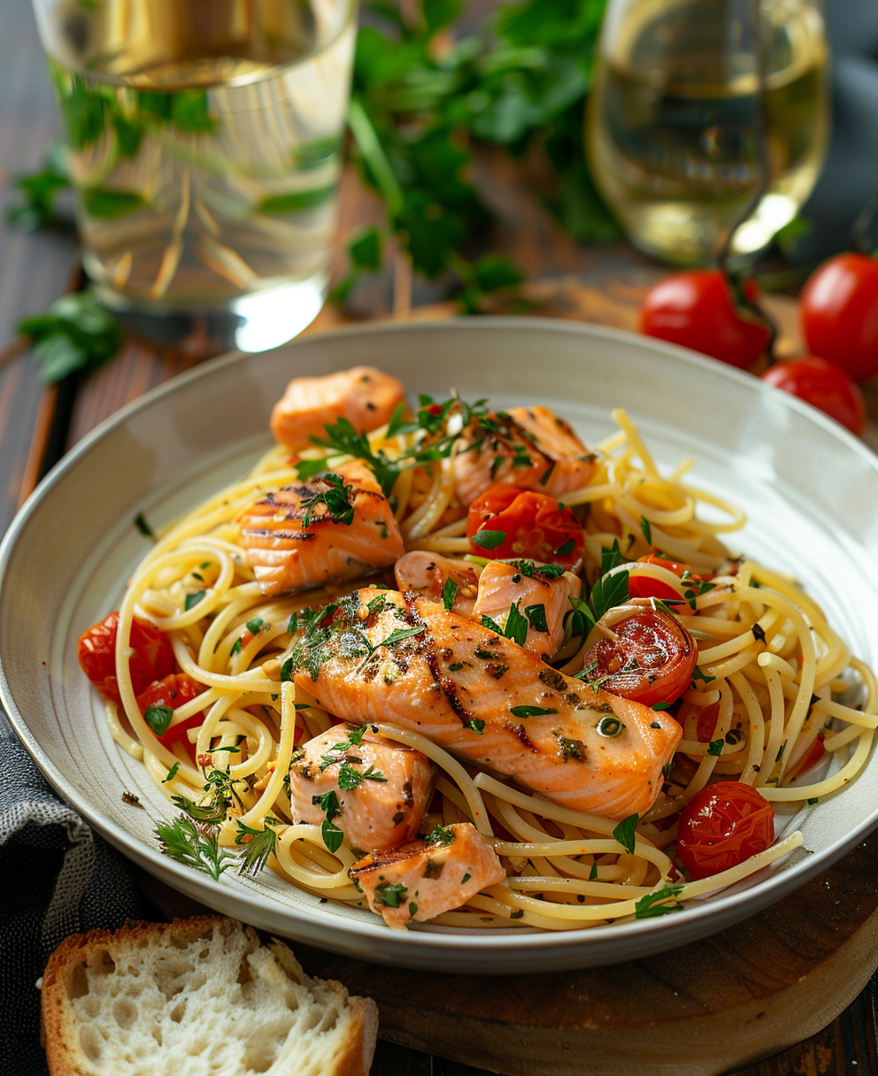 Pasta al salmone fresco e pomodorini