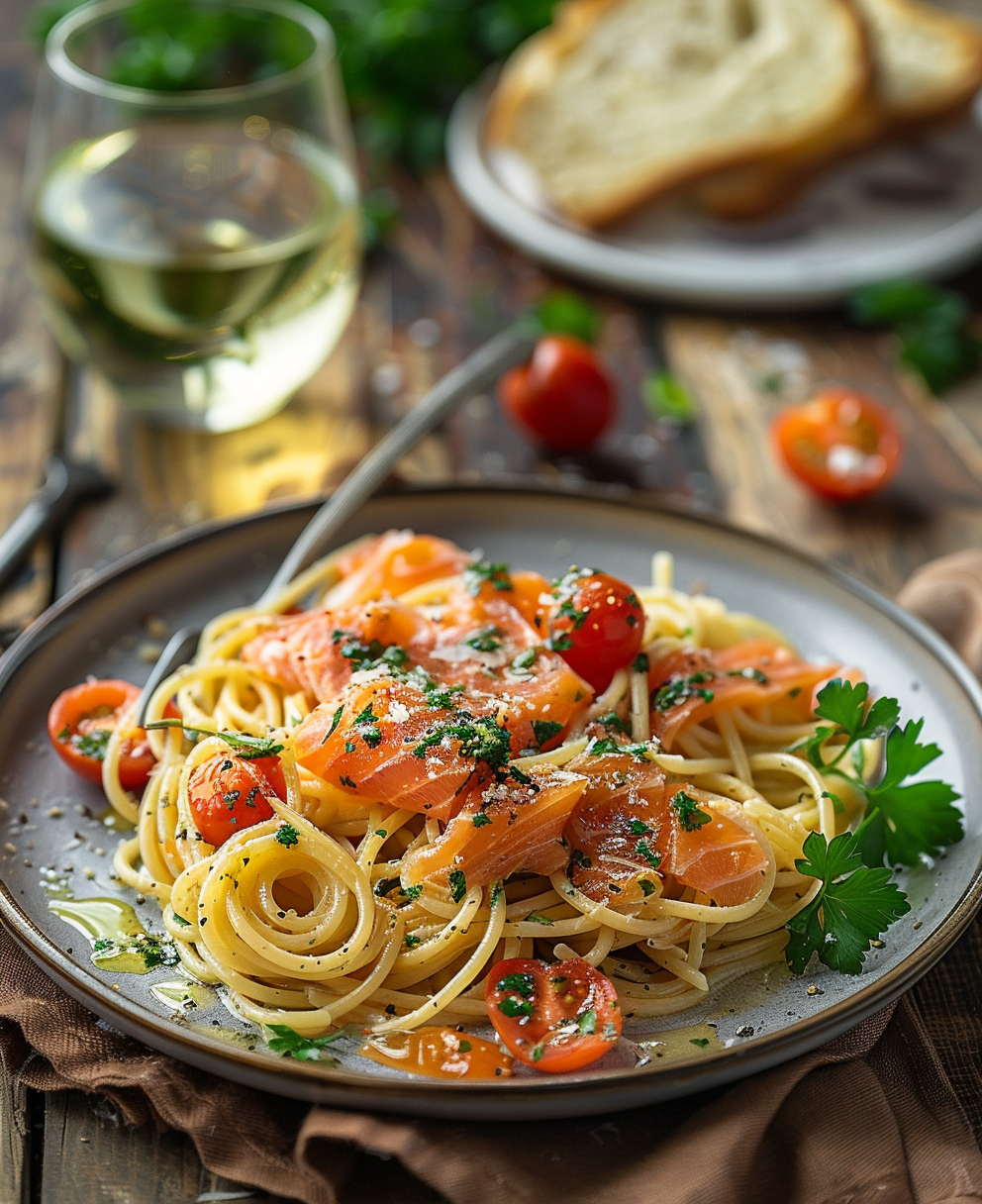 Pasta al salmone fresco e pomodorini