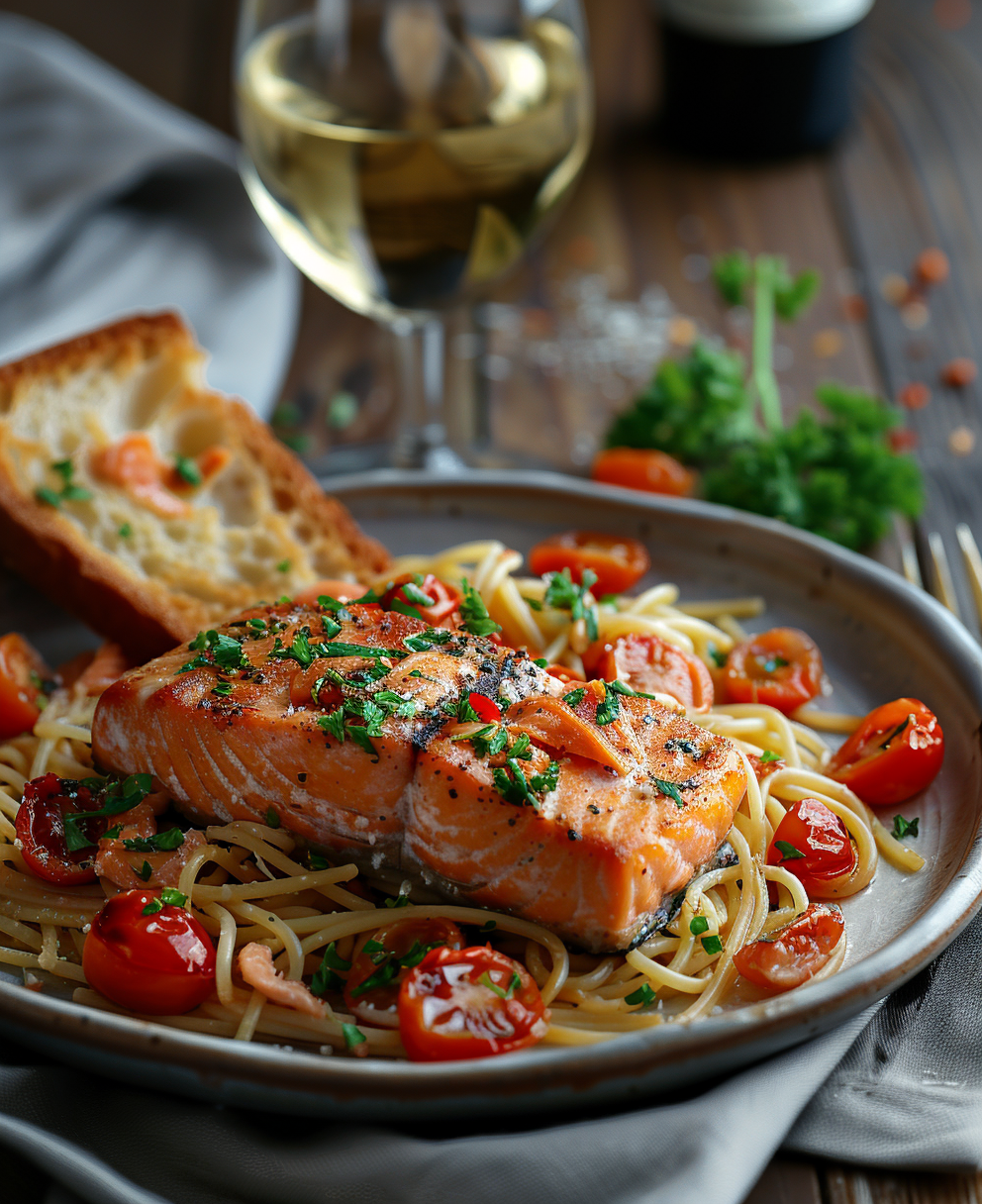 Pasta al salmone fresco e pomodorini