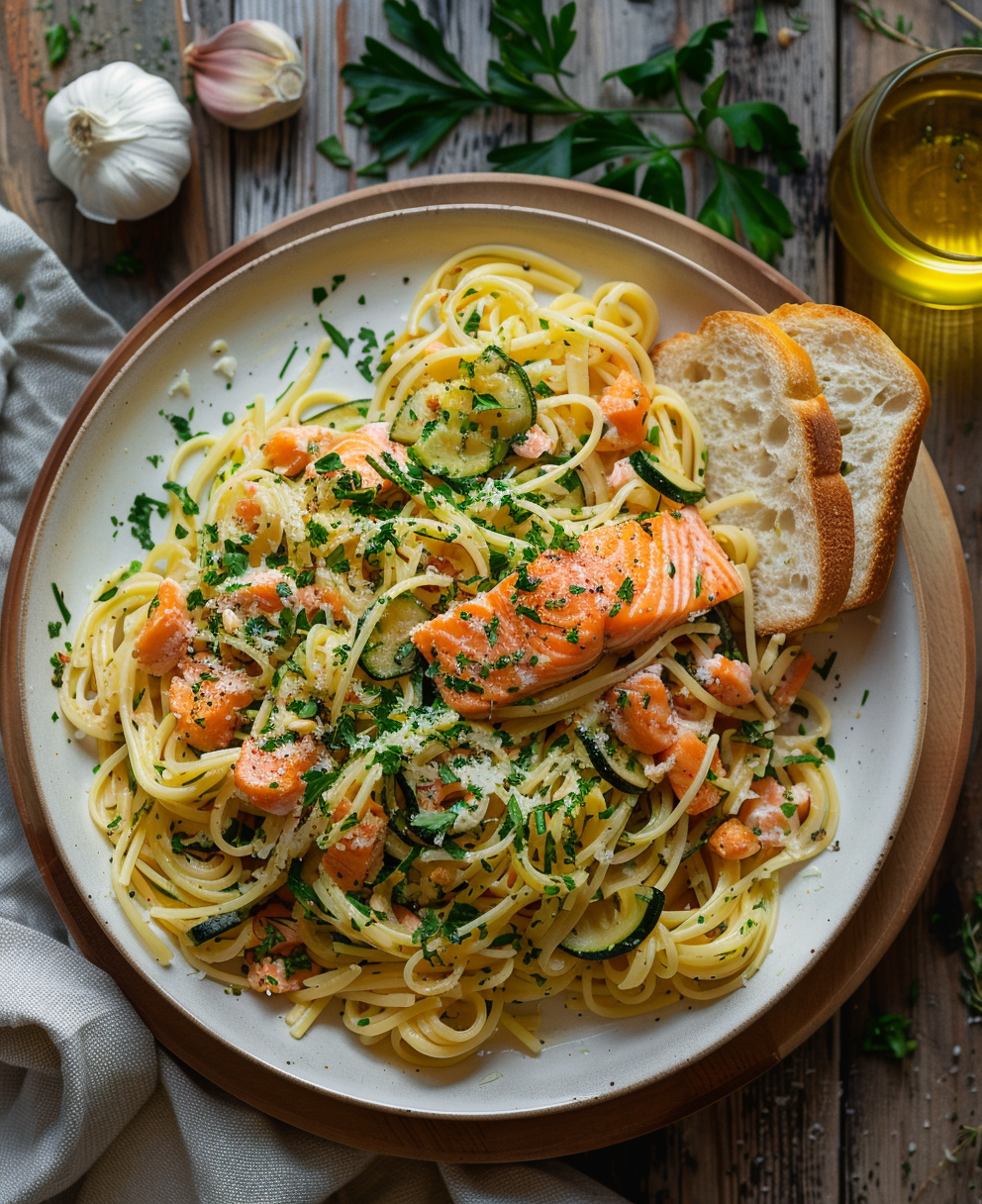 Pasta al salmone fresco e zucchine