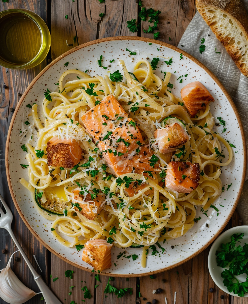 Pasta al salmone fresco e zucchine