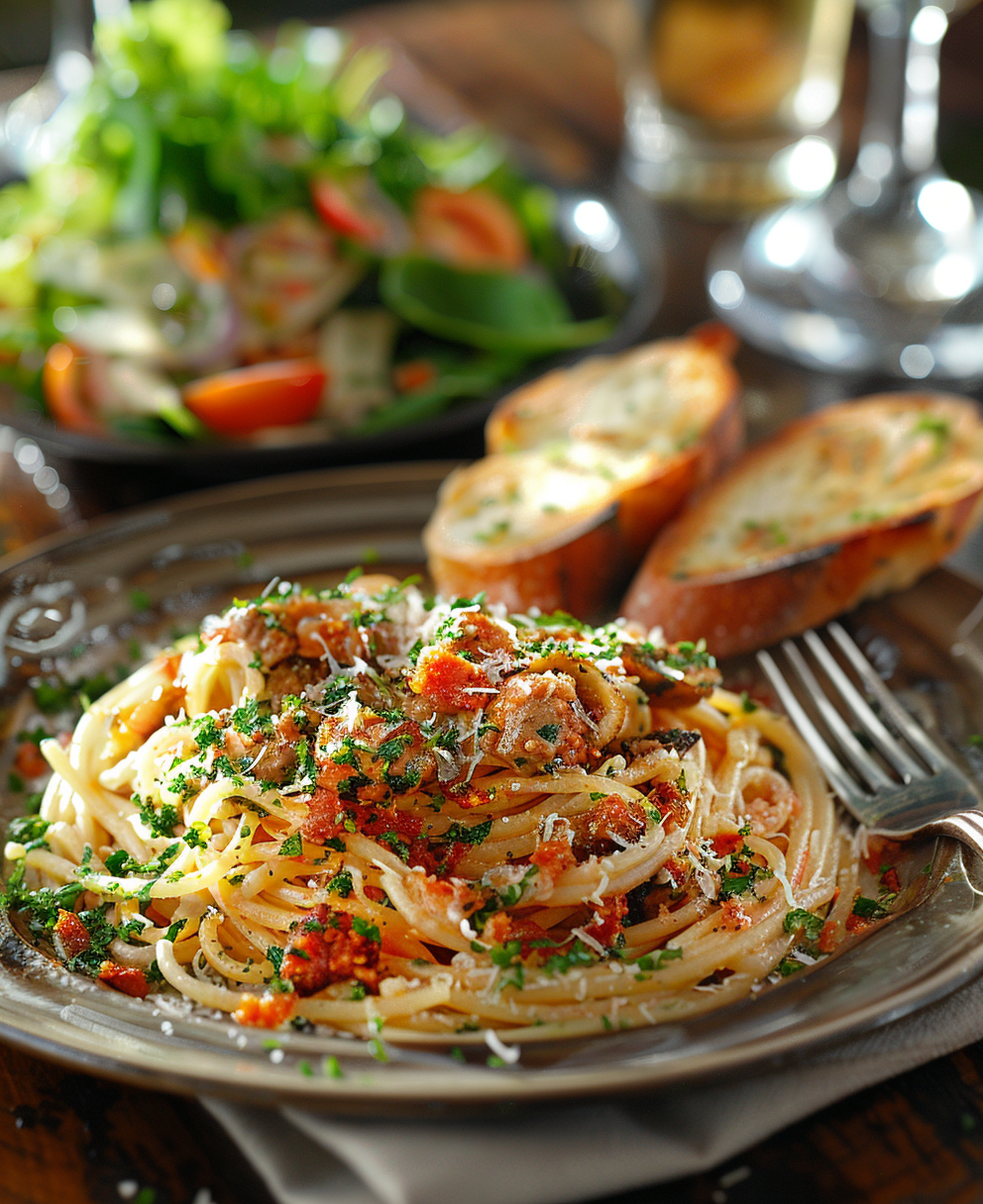 Pasta con acciughe fresche