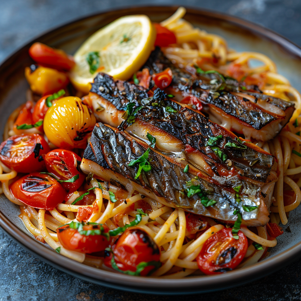 Pasta con gli sgombri freschi